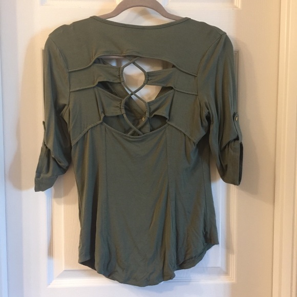 Bebe Army Green top. Strappy back. - Picture 2 of 3